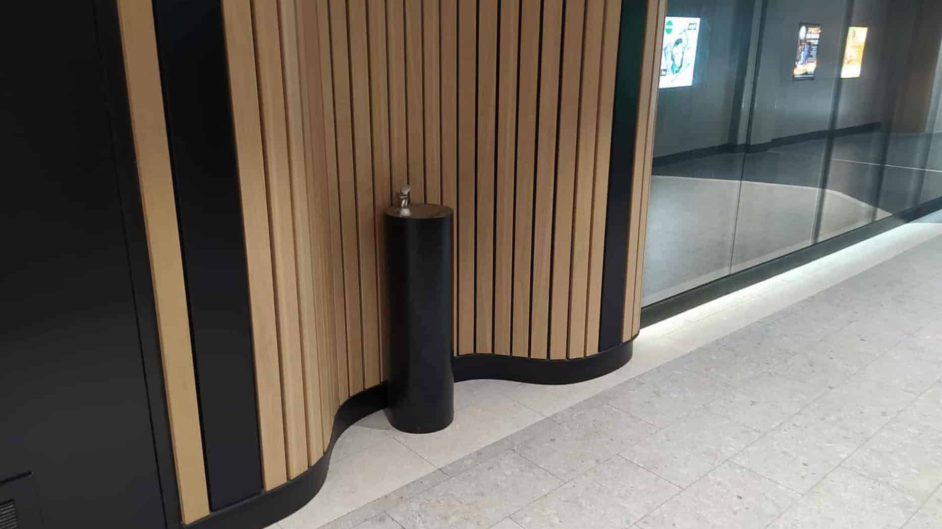 Drinking water dispenser located in a public building